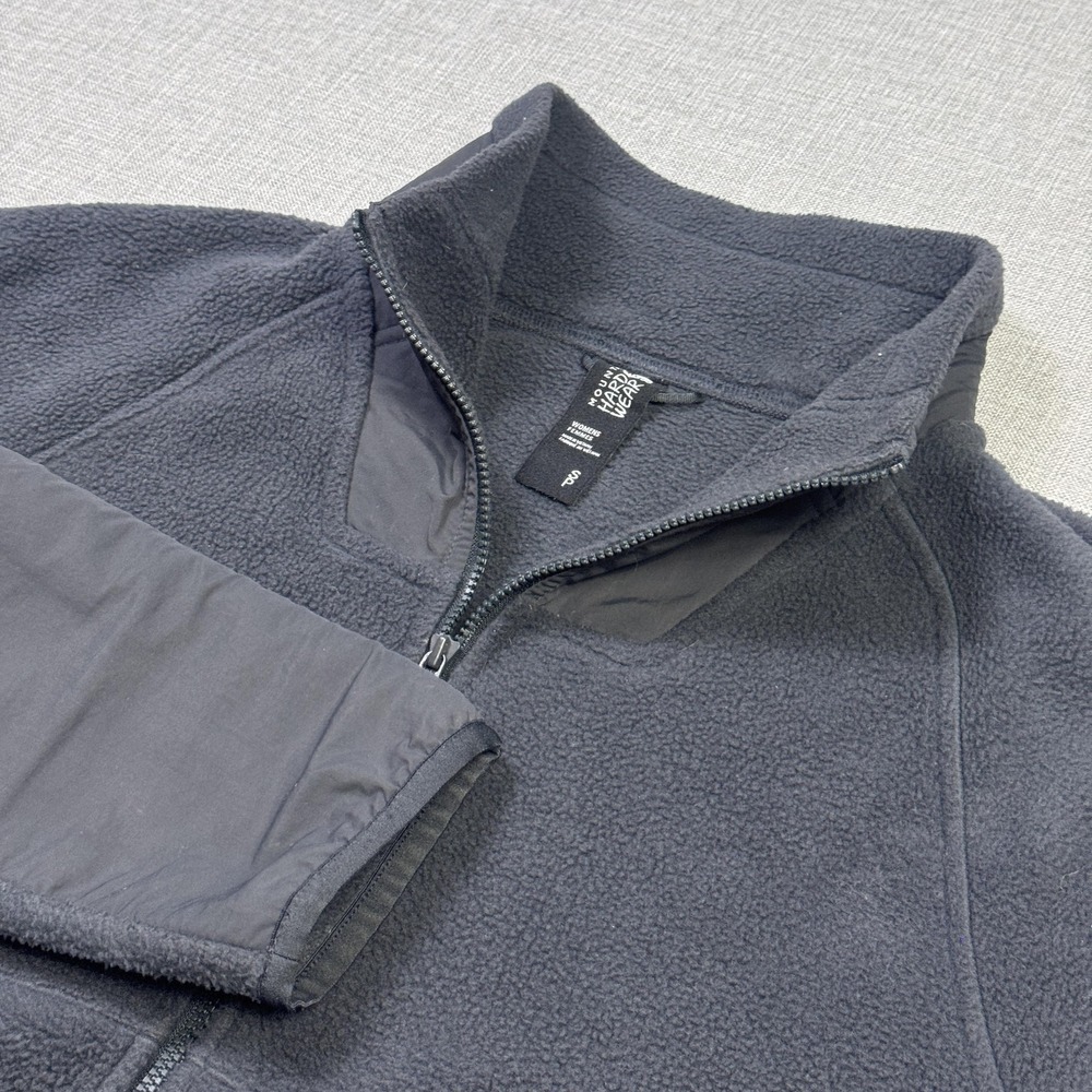Mountain Hardwear Fleece Jacket Womens Small Gray Full Zip‎ Pockets Outdoor